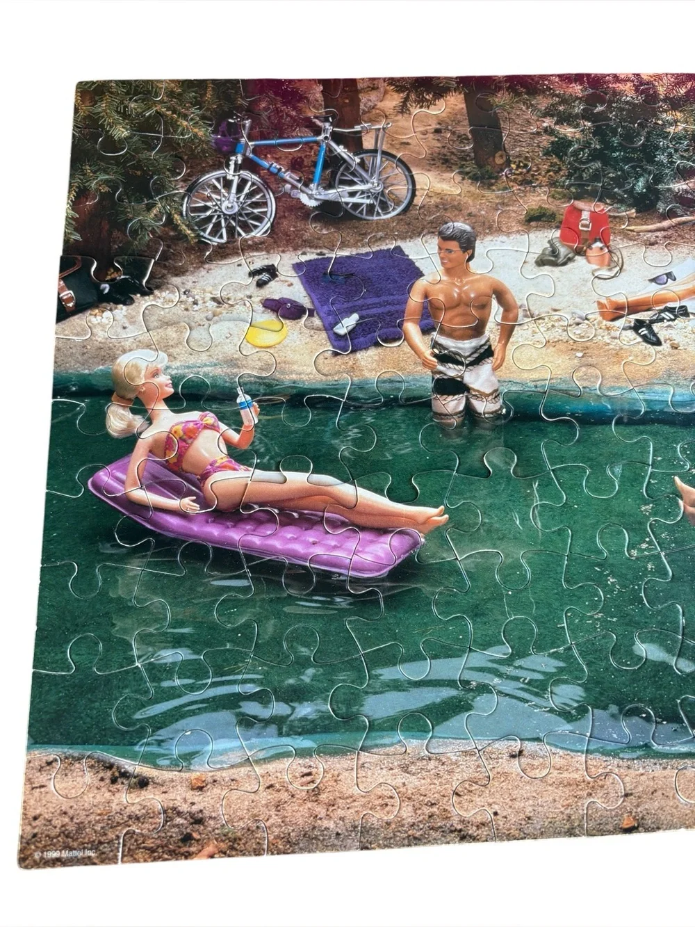 Barbie Vintage 1999 100 Piece Puzzle Lake Beach Scene